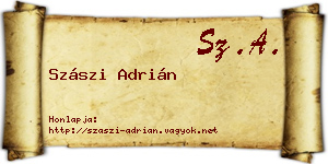 Szászi Adrián névjegykártya