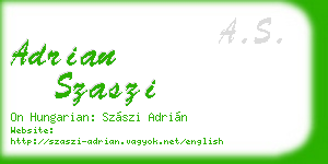 adrian szaszi business card
