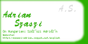 adrian szaszi business card